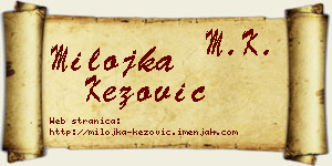Milojka Kezović vizit kartica